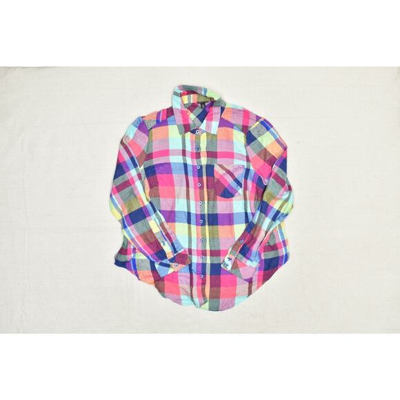 Torrid Women's Plus Size 0 Multi-Color Plaid Flannel Button Down Shirt - Picture 2 of 8